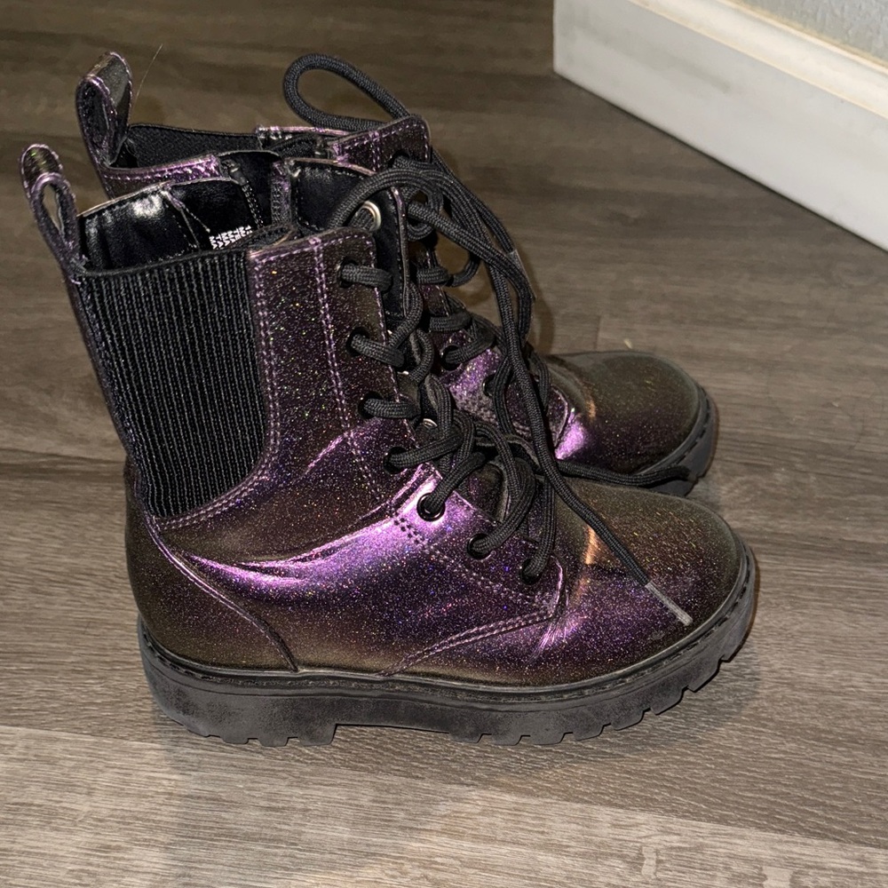 Art Class Purple Glitter Kids Boots